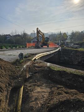 Rušenje starega mostu Hruševo